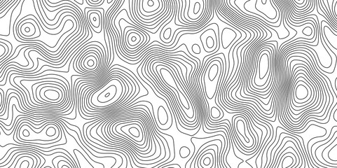 Abstract topographic contours map background. Topographic map and landscape terrain texture grid. Modern design with White background with topographic wavy pattern design. Black-white background.