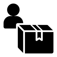 courier, delivery man, delivery courier, shipping, delivery, shipment glyph solid icon