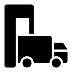 loading dock, loading bay, unloading, loading goods, logistics, terminal glyph solid icon