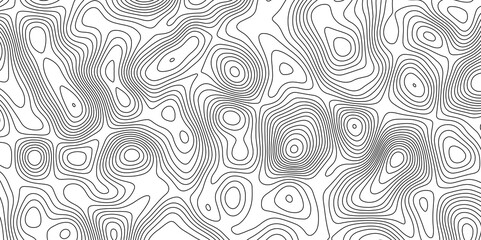 Abstract topographic contours map background. Topographic map and landscape terrain texture grid. Modern design with White background with topographic wavy pattern design. Black-white background.