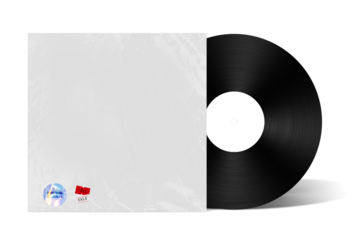 Blank CD Vinyl and Cover Mockup Package Envelope Template Mock Up with Transparent plastic wrap texture overlay effect