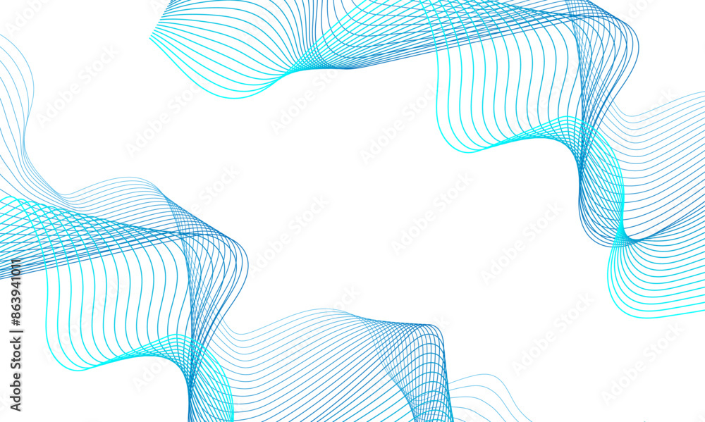 Aufkleber abstract color wave line vector technology design banner with flowing gradient wave line background.