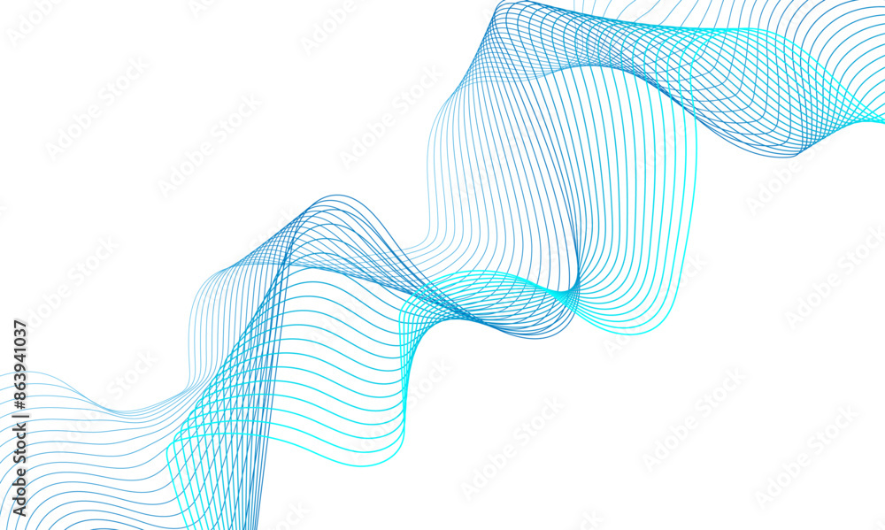 Aufkleber abstract color wave line vector technology design banner with flowing gradient wave line background.
