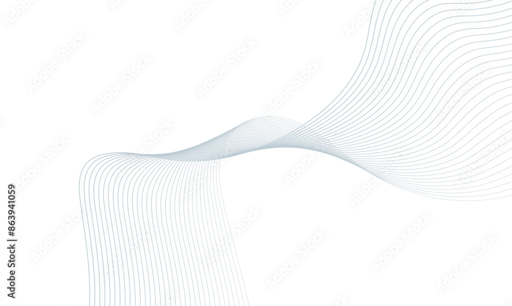 Aufkleber abstract whit and grey wave line vector technology design banner with flowing gradient wave line bac