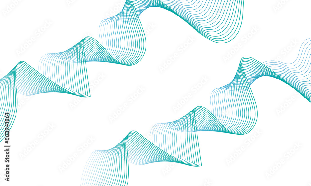 Aufkleber abstract color wave line vector technology design banner with flowing gradient wave line background.