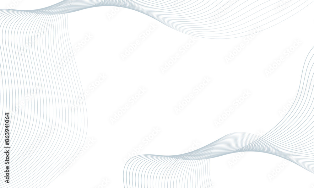 Aufkleber abstract whit and grey wave line vector technology design banner with flowing gradient wave line bac
