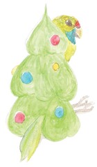 Illustration of Christmas tree green rosella
