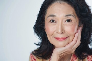 A close-up of a woman thinking deeply, her hand resting on her chin