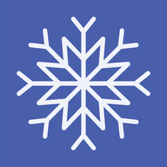 White snowflake in flat style. Winter design element.