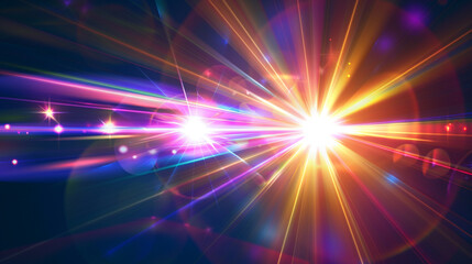 glowing light burst Realistic sun rays. colorful sun ray glow abstract shine light effect starburst sbeam sunshine glowing. Special lens flash, light effect. The flash flashes rays and searchlight.