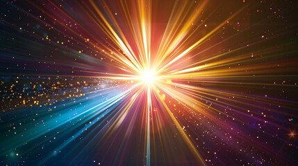 Naklejka premium glowing light burst Realistic sun rays. colorful sun ray glow abstract shine light effect starburst sunshine glowing. Special lens flash, light effect. The flash flashes rays and searchlight.