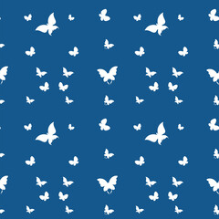 butterfly pattern with blue background.