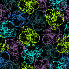 Bubbly colorful hand drawn seamless pattern.