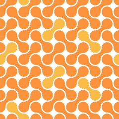 Vector seamless pattern with geometric ornament in warm colors