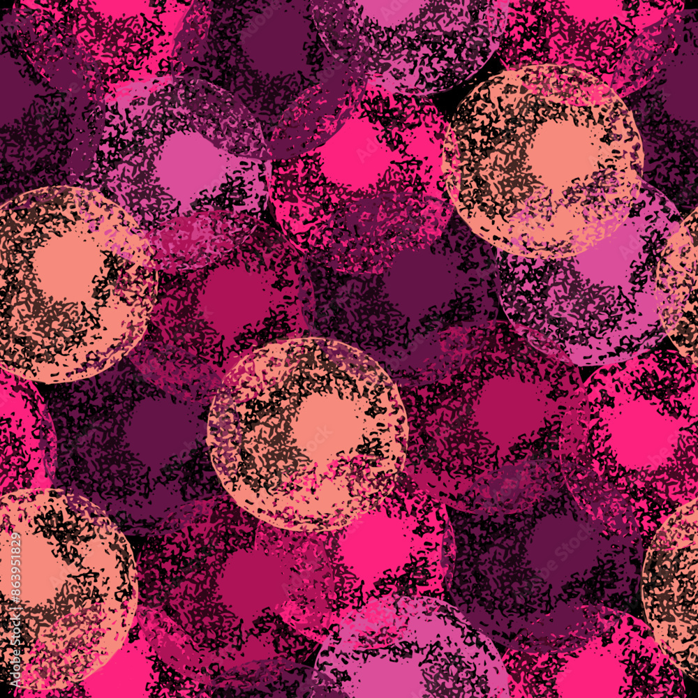 Wall mural Bubbly colorful hand drawn seamless pattern.