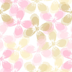 Vector illustration of watercolor textured abstract art textile flower design