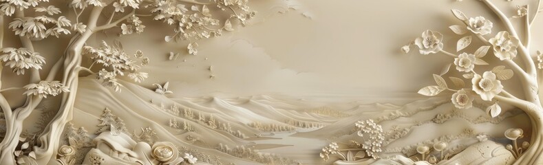 Animated 3D tropical leaves wallpaper background golden art for custom design wallpaper, murals, and digital printing wallpaper.
