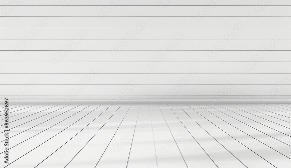 Poster 3d rendering of an empty inside contemporary white wall design floor home indoor space and simple wo