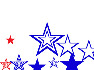 Object fountain organized from random sparcle star pictographs as fireworks.