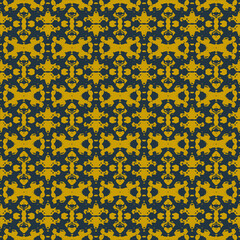 Blue and white watercolor ornament painted with watercolor on paper.