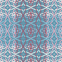 Blue and white watercolor ornament painted with watercolor on paper.