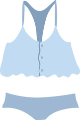 Sexy blue female lingerie isolated or white background. Lingerie vector illustration.