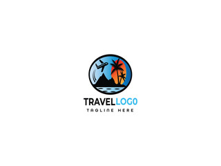 Travel Business Logo Design Vector Template.