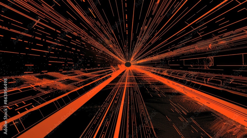 Poster abstract futuristic digital grid with glowing lines, perfect for technology and data-related visuals