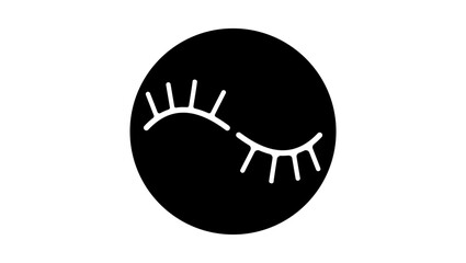 blink lash , black isolated silhouette
