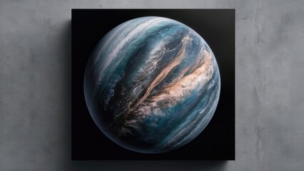 Stunning photo of uranus in the shape of a perfectly round planet on a black background..