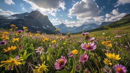 Obraz premium Glacier National Park wildflowers, Montana, USA