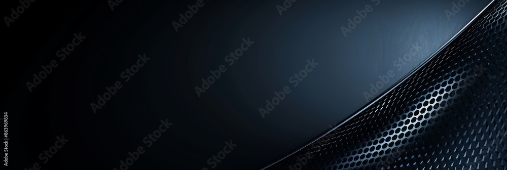 Poster dark metallic background with smooth curved pattern - this image features a sleek and smooth dark me