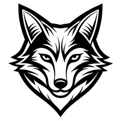 A fox head logo icon silhouette vector illustration.