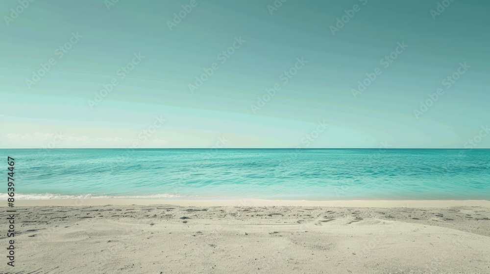 Poster copy space with empty beach and sea in the background