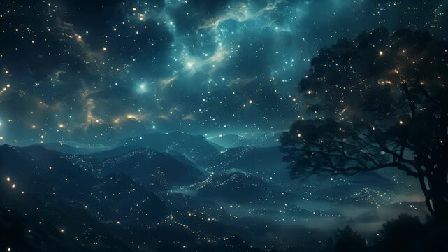 The shimmering starfall creates a celestial dance in the sky like a veil of ling lights constantly shifting and swaying.