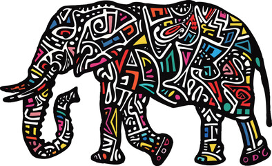Colorful Abstract Elephant