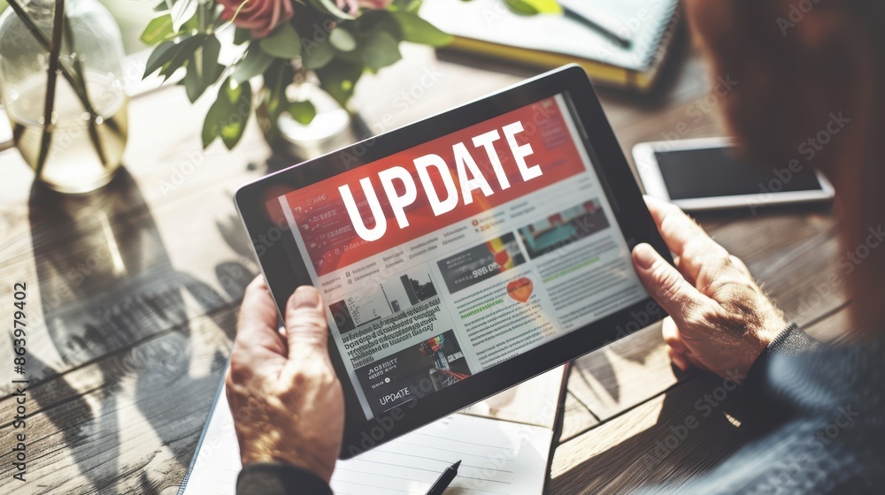 Poster the tablet with update notification