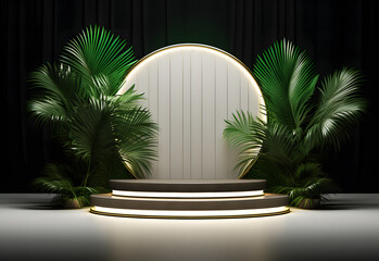 Product Advertising Stand Exhibition Podium On Nature Background