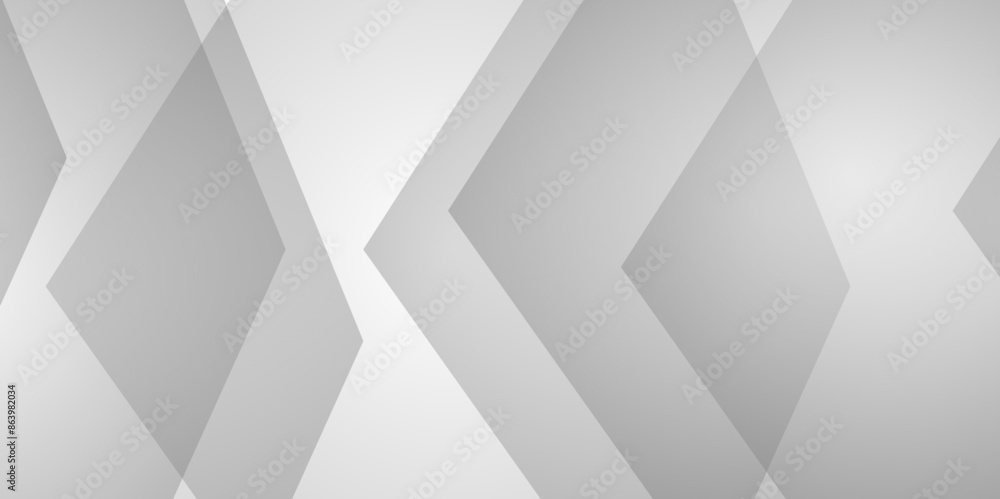 Poster abstract white and gray background design with layers of textured white transparent material in tria