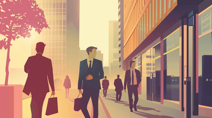 夕方のオフィス街