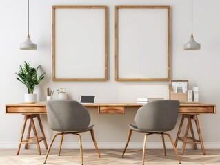 Minimalist Home Office Workspace with Double Desk