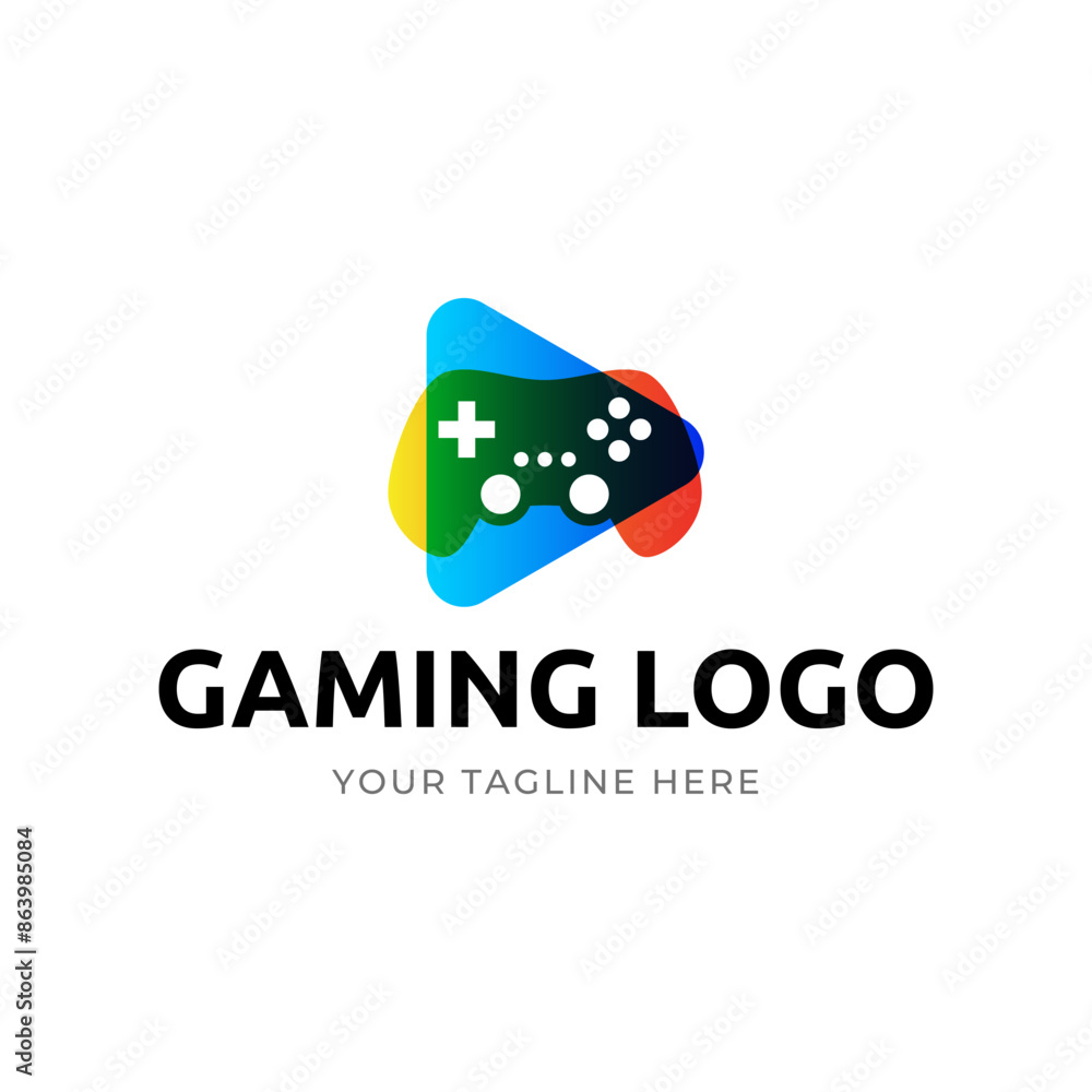 Canvas Prints Game console and video games stick logo design template