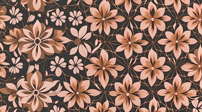 Floral contemporary seamless pattern background. Hand-drawn flow geometric shape for trendy fabric prints. Vector illustration