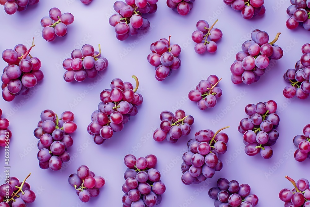 Wall mural top view pattern or background fruit grapes