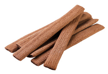 Bamboo cookies sticks on white background. Isolated