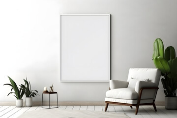 Home Interiors - Blank Wall Art Mockup - Generative AI