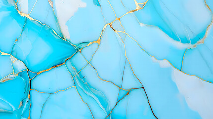 Fototapeta premium Marbre bleu pastel et doré