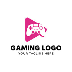 Game console and video games stick logo design template logo.
