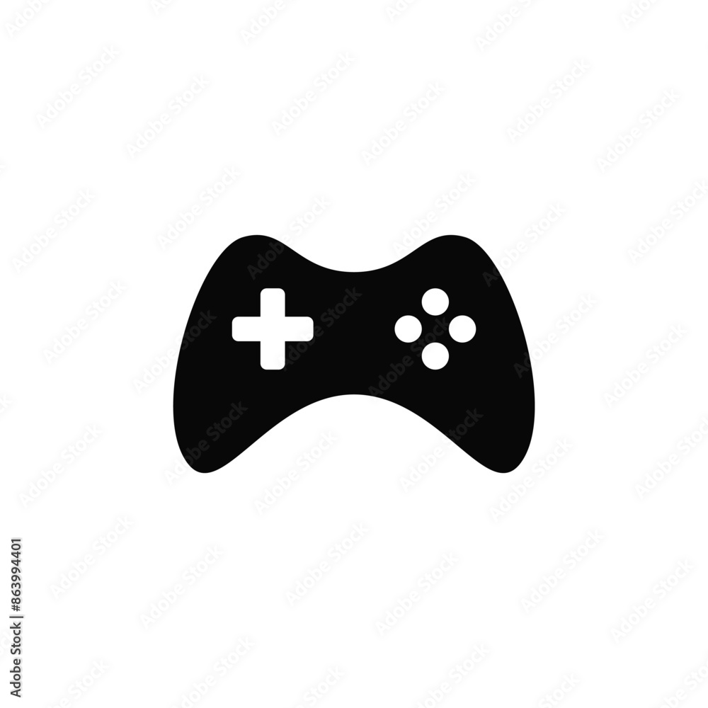 Poster a game controller vector icon silhouette black color.