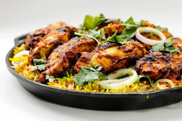 Golden-Brown Tandoori Chicken and Saffron Rice in Cast Iron
